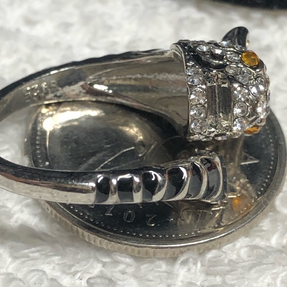 Cute tiger ring with yellow eye-stamped 925 - Picture 4 of 11
